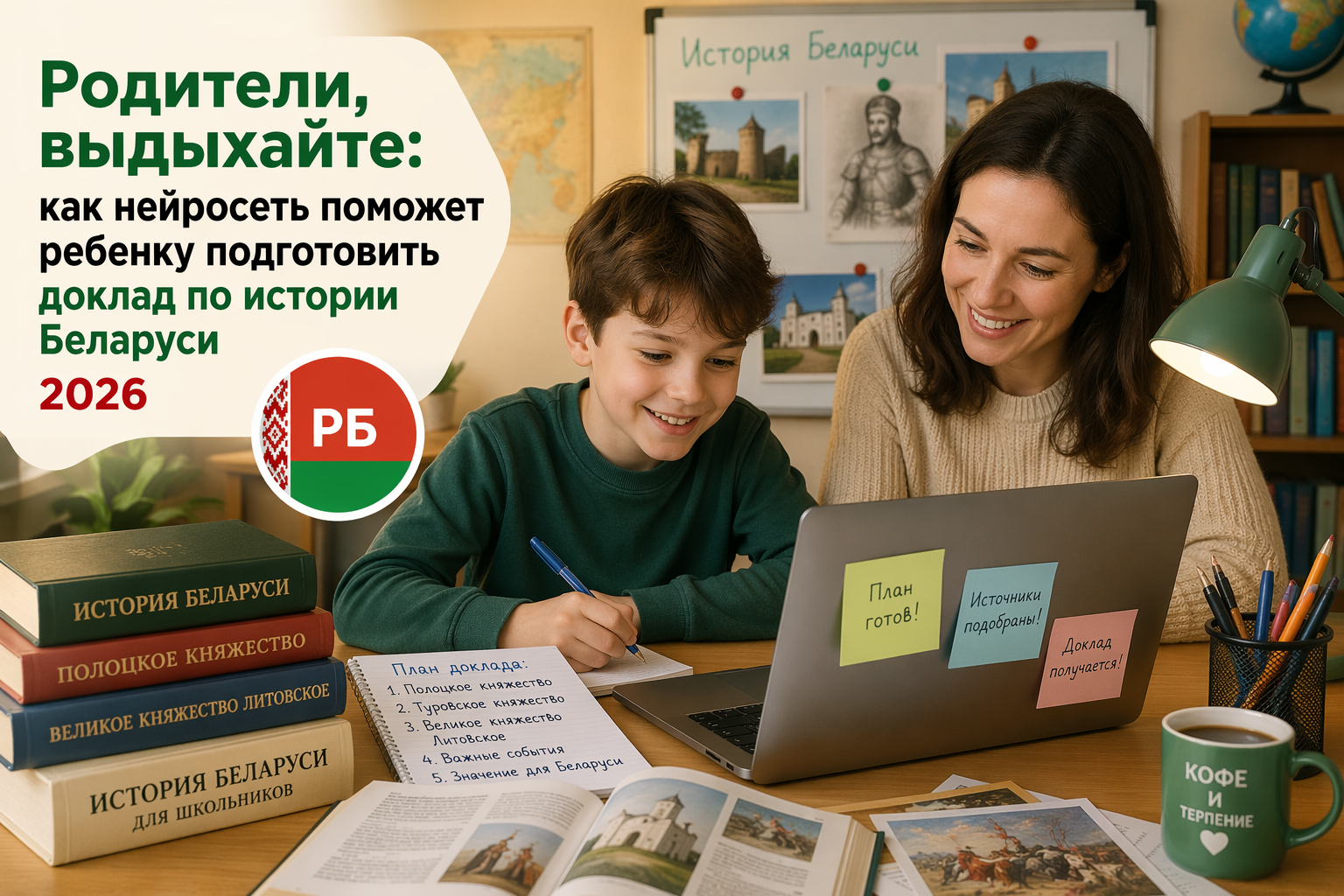 Родители, выдыхайте: как нейросеть поможет ребенку подготовить доклад по истории Беларуси (2026)