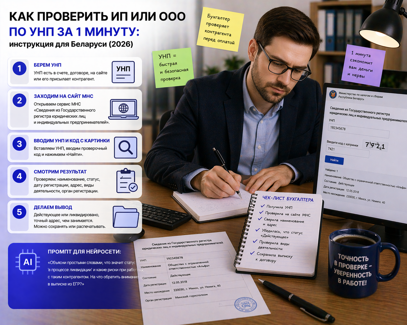 Как проверить ИП или ООО по УНП за 1 минуту: инструкция для Беларуси (2026)
